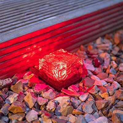 zhonghua Solar Brick Ice Lights, Solar Landscape Light Ice Cube Light Solar Ground Lights Waterproof for Garden Solar Glass Brick Lights (1 Pack, Red) zhonghua Solar Brick Ice Lights, Solar Landscape Light Ice Cube Light Solar Ground Lights Waterproof for Garden Solar Glass Brick Lights (1 Pack, Red)