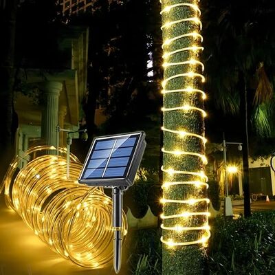 Clearhill Solar Rope Lights 10M/32ft Warm 100LED 8 Modes Waterproof IP65 Outdoor Solar String Lights for Garden, Party, Home, Christmas, Halloween, Tree Decorations, Wedding, Holiday Lighting Clearhill Solar Rope Lights 10M/32ft Warm 100LED 8 Modes Waterproof IP65 Outdoor Solar String Lights for Garden, Party, Home, Christmas, Halloween, Tree Decorations, Wedding, Holiday Lighting