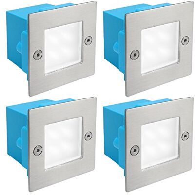 Zenon Lighting Collection 4 X Mini Brick Light LED Outdoor Step Light 70mm Square IP54 Cool White Recessed Wall Light ZLC052CW Zenon Lighting Collection 4 X Mini Brick Light LED Outdoor Step Light 70mm Square IP54 Cool White Recessed Wall Light ZLC052CW