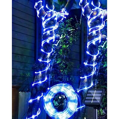 SIOOUI Outdoor Solar LED Rope Lights, IP65 Waterproof Rope Lights 12m/39.4ft 100LEDs Solar Decoration Lights with 8 Lighting Modes, Rope Fairy Light for Garden Tree Party Christmas Decoration(Blue) SIOOUI Outdoor Solar LED Rope Lights, IP65 Waterproof Rope Lights 12m/39.4ft 100LEDs Solar Decoration Lights with 8 Lighting Modes, Rope Fairy Light for Garden Tree Party Christmas Decoration(Blue)