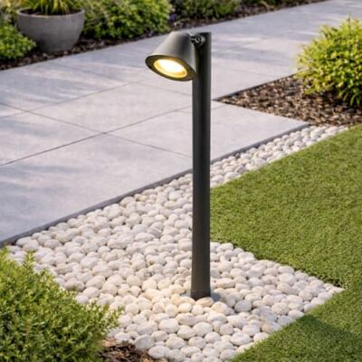 CGC Lighting Dark Grey Anthracite Adjustable Head Outdoor Post Bollard Garden Decking Light CGC Lighting Dark Grey Anthracite Adjustable Head Outdoor Post Bollard Garden Decking Light