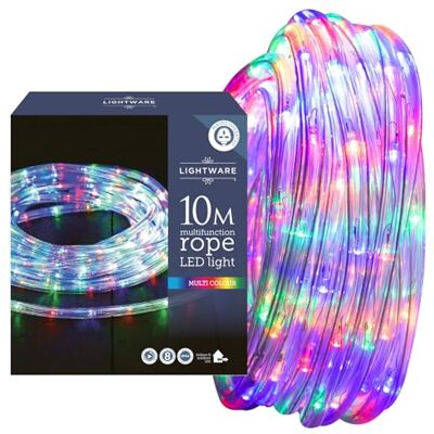DANIEL JAMES Housewares Daniel James 10m Multicoloured LED Rope Light – IP44 Indoor & Outdoors Fairy String Lights with 8 Light Modes, Timer & Auto-Shut Off Mains Operated Christmas Lights with Memory Function 10 Metres DANIEL JAMES Housewares Daniel James 10m Multicoloured LED Rope Light – IP44 Indoor & Outdoors Fairy String Lights with 8 Light Modes, Timer & Auto-Shut Off Mains Operated Christmas Lights with Memory Function 10 Metres