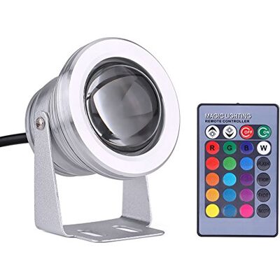 Yosoo Health Gear IP68 Lead 10W Underwater Mains Light Waterproof Pond Light with Remote Controller Multicolor LED Lamp for Aquarium and Garden Fish Tank(White) Yosoo Health Gear IP68 Lead 10W Underwater Mains Light Waterproof Pond Light with Remote Controller Multicolor LED Lamp for Aquarium and Garden Fish Tank(White)