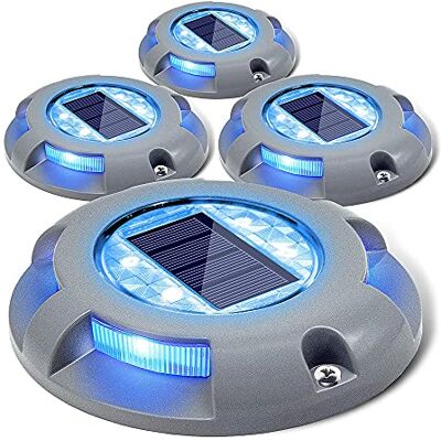 Siedinlar Solar Deck Lights Outdoor Waterproof Ground Light Solar Lights Outdoor Garden for Pathway Driveway Step Dock 4 Pack (Blue) Siedinlar Solar Deck Lights Outdoor Waterproof Ground Light Solar Lights Outdoor Garden for Pathway Driveway Step Dock 4 Pack (Blue)