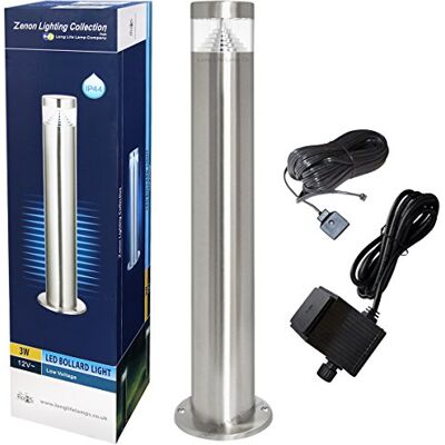 Long Life Lamp Company LED Bollard Modern Stainless Steel Garden Lamp Post Cool White Light with 12v Transformer ZLC045CW Long Life Lamp Company LED Bollard Modern Stainless Steel Garden Lamp Post Cool White Light with 12v Transformer ZLC045CW