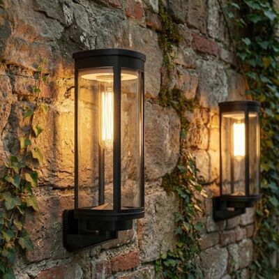 Solar Centre SolarCentre® Lavenham Outdoor Solar Wall Lights Set of 2 Solar Centre SolarCentre® Lavenham Outdoor Solar Wall Lights Set of 2