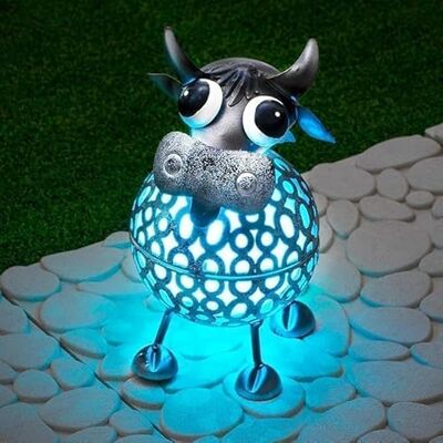GloBrite Cow Metal Scroll Solar Lights with Colour Changing LED Outdoor Ornaments Waterproof Powered Lights & Gifts GloBrite Cow Metal Scroll Solar Lights with Colour Changing LED Outdoor Ornaments Waterproof Powered Lights & Gifts