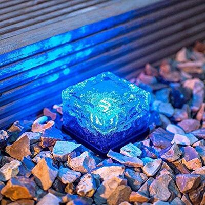 zhonghua Solar Brick Ice Lights, Solar Landscape Light Ice Cube Light Solar Ground Lights Waterproof for Garden Solar Glass Brick Lights (1 Pack, Blue) zhonghua Solar Brick Ice Lights, Solar Landscape Light Ice Cube Light Solar Ground Lights Waterproof for Garden Solar Glass Brick Lights (1 Pack, Blue)