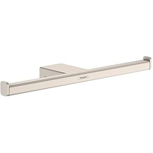 Hansgrohe AddStoris Modern Toilet Paper Holder in Brushed Nickel, 41748820 Hansgrohe AddStoris Modern Toilet Paper Holder in Brushed Nickel, 41748820