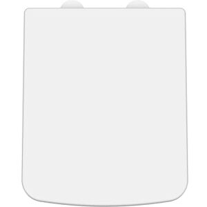 nuie NCH198W Modern Bathroom Square Soft Close Toilet Seat with White Cover Caps, 358 x 70 x 435mm nuie NCH198W Modern Bathroom Square Soft Close Toilet Seat with White Cover Caps, 358 x 70 x 435mm