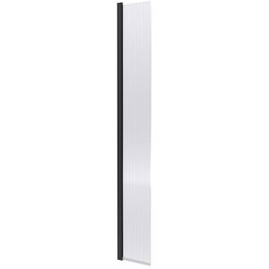 nuie WRFL18530BPHC Fluted Modern Bathroom Wetroom Hinged 8mm Toughened Safety Glass Flipper Screen with Support Bar, 322 x 1850 x 27mm, Matt Black nuie WRFL18530BPHC Fluted Modern Bathroom Wetroom Hinged 8mm Toughened Safety Glass Flipper Screen with Support Bar, 322 x 1850 x 27mm, Matt Black