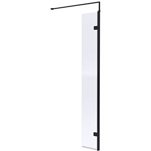 Hudson Reed WRSBP30 Modern Bathroom Black Profile Wall Fixed Wetroom Hinged Return Screen, 300mm, Black Hudson Reed WRSBP30 Modern Bathroom Black Profile Wall Fixed Wetroom Hinged Return Screen, 300mm, Black