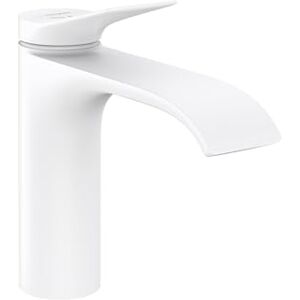 Hansgrohe Vivenis Modern 1-Handle 1-Hole 7-inch Tall Bathroom Sink Faucet in Matte White, 75020701 Hansgrohe Vivenis Modern 1-Handle 1-Hole 7-inch Tall Bathroom Sink Faucet in Matte White, 75020701