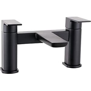 VeeBath Lagoon Soft Square Bath Filler Mixer – Modern Matt Black Finish, Dual Lever Control, G3/4" BSP Inlet, Deck Mounted Square Bathroom Taps Pair, Bath and Basin Taps VeeBath Lagoon Soft Square Bath Filler Mixer – Modern Matt Black Finish, Dual Lever Control, G3/4" BSP Inlet, Deck Mounted Square Bathroom Taps Pair, Bath and Basin Taps