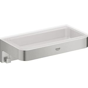 Grohe Start Cube Shower Basket – Bathroom Wall Mounted Shelf (Metal and Plastic, Including Screws and Dowels), Size 200 mm, Extra easy to fit with QuickGlue, Stainless Steel, 41107DC0 Grohe Start Cube Shower Basket – Bathroom Wall Mounted Shelf (Metal and Plastic, Including Screws and Dowels), Size 200 mm, Extra easy to fit with QuickGlue, Stainless Steel, 41107DC0