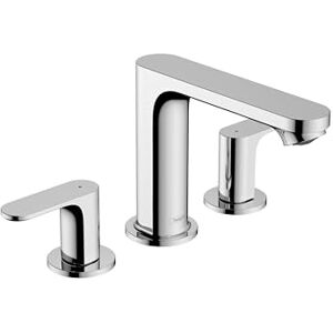 Hansgrohe Rebris S Contemporary 2-Handle 3-Hole 5-inch Tall Bathroom Sink Faucet in Chrome, 72530001 Hansgrohe Rebris S Contemporary 2-Handle 3-Hole 5-inch Tall Bathroom Sink Faucet in Chrome, 72530001