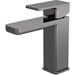nuie WIN705 Windon Modern Bathroom Square Mono Basin Mixer Lever Handle Tap with Push Button Waste, Brushed Pewter nuie WIN705 Windon Modern Bathroom Square Mono Basin Mixer Lever Handle Tap with Push Button Waste, Brushed Pewter