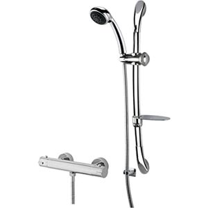 nuie SBR64BV1 Shower Bundle Modern Bathroom Round Minimalist Thermostatic Bar Valve with Bottom Outlet and Luxury Curved Slide Rail Kit, Chrome nuie SBR64BV1 Shower Bundle Modern Bathroom Round Minimalist Thermostatic Bar Valve with Bottom Outlet and Luxury Curved Slide Rail Kit, Chrome
