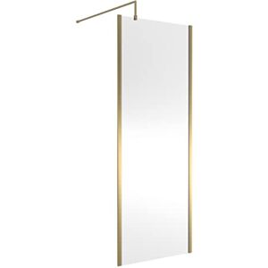 Hudson Reed WRSOBB80 Modern Bathroom Outer Framed Wall Fixed Wetroom Screen with Support Arm, 800mm, Brushed Brass Hudson Reed WRSOBB80 Modern Bathroom Outer Framed Wall Fixed Wetroom Screen with Support Arm, 800mm, Brushed Brass