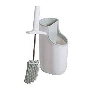 Addis 518672 Premium Toilet Brush & Storage Station Set with deep clean flexible Silicone Toilet Brush with non Slip Long Handle and Anti clog Bristles Quick Drying Holder Set for Bathroom Toilet, White Grey Addis 518672 Premium Toilet Brush & Storage Station Set with deep clean flexible Silicone Toilet Brush with non Slip Long Handle and Anti clog Bristles Quick Drying Holder Set for Bathroom Toilet, White Grey