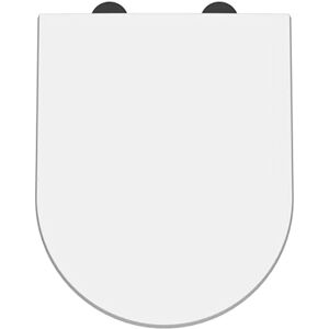 nuie NTS007B Modern Bathroom D Shaped Soft Close Toilet Seat Cover Caps, 370 x 70 x 450mm, White/Black nuie NTS007B Modern Bathroom D Shaped Soft Close Toilet Seat Cover Caps, 370 x 70 x 450mm, White/Black