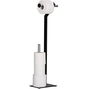Relaxdays WC-Set Toilet Paper Holder Free Standing, Toilet Roll Butler Spares Organiser H x W x D: 72 x 23 x 13, 5 cm, Black/Chrome Relaxdays WC-Set Toilet Paper Holder Free Standing, Toilet Roll Butler Spares Organiser H x W x D: 72 x 23 x 13, 5 cm, Black/Chrome