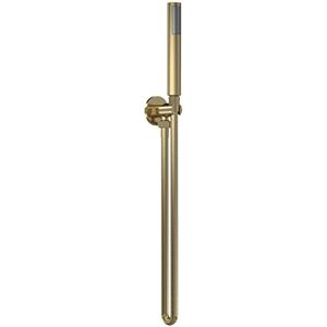nuie A8263 Arvan Modern Bathroom Round Outlet Elbow with Wall Mount Parking Bracket, Flex Hose and Single Function Handset, 1230mm, Brushed Brass nuie A8263 Arvan Modern Bathroom Round Outlet Elbow with Wall Mount Parking Bracket, Flex Hose and Single Function Handset, 1230mm, Brushed Brass