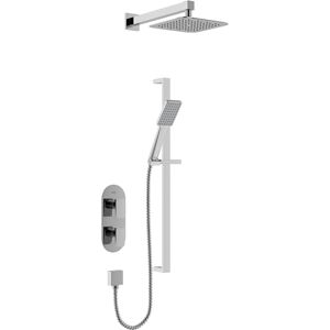 Bristan Tangram Thermostatic Shower Mixer with Easy-Clean Handset and Two Outlets, Chrome Finish Bristan Tangram Thermostatic Shower Mixer with Easy-Clean Handset and Two Outlets, Chrome Finish