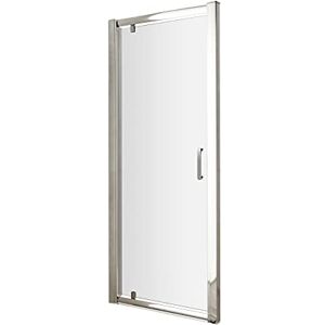 nuie AQHD90H3 Pacific Modern Bathroom Easyfit Shower Hinged Door, 6mm Toughened Safety Glass and Round D-Handle, 900mm, Polished Chrome nuie AQHD90H3 Pacific Modern Bathroom Easyfit Shower Hinged Door, 6mm Toughened Safety Glass and Round D-Handle, 900mm, Polished Chrome