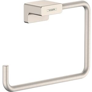 Hansgrohe AddStoris Modern Towel Ring in Brushed Nickel, 41754820 Hansgrohe AddStoris Modern Towel Ring in Brushed Nickel, 41754820