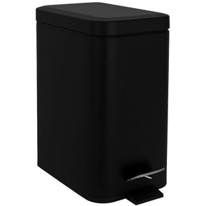 Relaxdays 5 Litre Bathroom Bin with Silent Close, Removable Bucket, Pedal Bin, Black Relaxdays 5 Litre Bathroom Bin with Silent Close, Removable Bucket, Pedal Bin, Black
