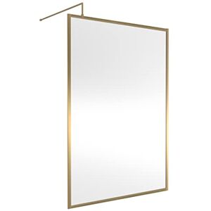Hudson Reed WRFBB1914 Full Outer Frame Wetroom Screens Full Outer Frame 8mm Toughened Safety Glass Wetroom Screen, 1950mm x 1400mm, Brushed Brass Hudson Reed WRFBB1914 Full Outer Frame Wetroom Screens Full Outer Frame 8mm Toughened Safety Glass Wetroom Screen, 1950mm x 1400mm, Brushed Brass