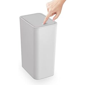 TrashAid Bathroom Trash Can with Lid, 2.6 Gallon / 10 Liter Small Garbage Can with Press Top Lid, Plastic Wastebasket with Pop-up Lid for Toilet, Office, Bedroom, Living Room, Grey TrashAid Bathroom Trash Can with Lid, 2.6 Gallon / 10 Liter Small Garbage Can with Press Top Lid, Plastic Wastebasket with Pop-up Lid for Toilet, Office, Bedroom, Living Room, Grey