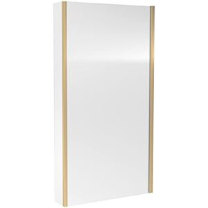 nuie NSBS28 Pacific Modern Bathroom L Shape Square Shower Bath 6mm Toughened Safety Glass Screen with Fixed Return, 1435mm x 805mm, Brushed Brass nuie NSBS28 Pacific Modern Bathroom L Shape Square Shower Bath 6mm Toughened Safety Glass Screen with Fixed Return, 1435mm x 805mm, Brushed Brass
