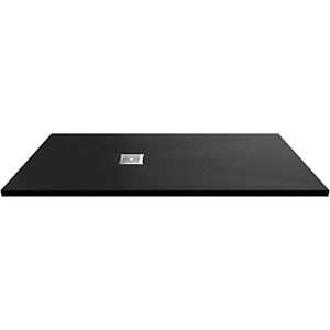 nuie NLT91053 Modern Bathroom Slimline Rectangular Shower Tray Grill Not Included, 800mm x 1600mm, Slate Black nuie NLT91053 Modern Bathroom Slimline Rectangular Shower Tray Grill Not Included, 800mm x 1600mm, Slate Black