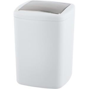 WENKO Bathroom Bin with Lid 8.5 L Barcelona White Shatterproof Plastic 20.5 x 28.5 x 20.5 cm WENKO Bathroom Bin with Lid 8.5 L Barcelona White Shatterproof Plastic 20.5 x 28.5 x 20.5 cm