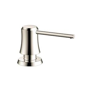 Hansgrohe Joleena Bath and Kitchen Sink Soap Dispenser 3-inch, Transitional Soap Dispenser in Polished Nickel, 04796830 Hansgrohe Joleena Bath and Kitchen Sink Soap Dispenser 3-inch, Transitional Soap Dispenser in Polished Nickel, 04796830
