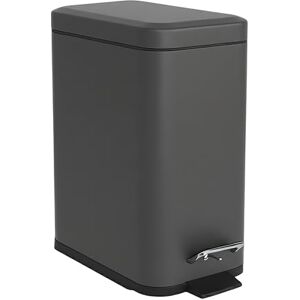 Relaxdays Bathroom Rubbish Bin, 5 L, Cosmetic Bucket with Soft-Close, Matte Design, Pedal Bin, Dark Grey Relaxdays Bathroom Rubbish Bin, 5 L, Cosmetic Bucket with Soft-Close, Matte Design, Pedal Bin, Dark Grey