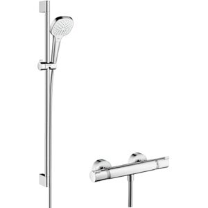 Hansgrohe Croma Select E Shower system 110 Vario with Ecostat Comfort thermostatic mixer and shower rail 90 cm Hansgrohe Croma Select E Shower system 110 Vario with Ecostat Comfort thermostatic mixer and shower rail 90 cm