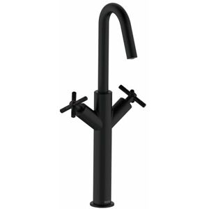 Bristan Cruzar Tall Basin Mixer Tap with Water-Saving Feature, Deck Mounted Bathroom Tap, Black Finish Bristan Cruzar Tall Basin Mixer Tap with Water-Saving Feature, Deck Mounted Bathroom Tap, Black Finish
