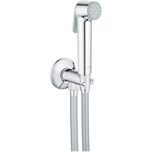Grohe Tempesta-F Trigger Spray Wall Holder Set with Self-Closing Angle Valve Hand Shower with Trigger-Control, 100mm Twistfree Hose and Valve with Integrated Shower Holder, Chrome Finish 26358000 Grohe Tempesta-F Trigger Spray Wall Holder Set with Self-Closing Angle Valve Hand Shower with Trigger-Control, 100mm Twistfree Hose and Valve with Integrated Shower Holder, Chrome Finish 26358000