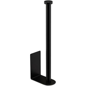 Relaxdays Toilet Roll Holder, Self-adhesive, Holds 2 Spare Rolls, HxWxD: 26 x 4.5 x 8 cm, No-Drill Wall Storage, Black Relaxdays Toilet Roll Holder, Self-adhesive, Holds 2 Spare Rolls, HxWxD: 26 x 4.5 x 8 cm, No-Drill Wall Storage, Black