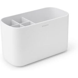 Brabantia ReNew Bathroom Caddy (White) Compartments for Toothbrushes, Toothpaste, Soap etc Nonslip Base and Drainage Holes Brabantia ReNew Bathroom Caddy (White) Compartments for Toothbrushes, Toothpaste, Soap etc Nonslip Base and Drainage Holes