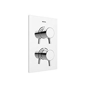 Bristan Prism Recessed Thermostatic Dual Control Shower Valve Mixer, Temperature Control Shower for All Plumbing Systems, Chrome PM2 SHCVO C Bristan Prism Recessed Thermostatic Dual Control Shower Valve Mixer, Temperature Control Shower for All Plumbing Systems, Chrome PM2 SHCVO C