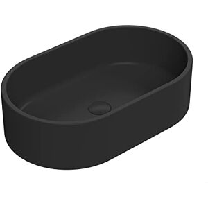 nuie NBV469 Luxe Vessel Modern Bathroom Oval Countertop Vessel Basin Sink, 145 x 565 x 350mm, Matt Black nuie NBV469 Luxe Vessel Modern Bathroom Oval Countertop Vessel Basin Sink, 145 x 565 x 350mm, Matt Black