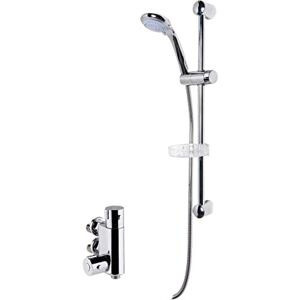 nuie SBR62BV1 Shower Bundle Modern Bathroom Round Vertical Thermostatic Bar Valve and Curved Slide Rail Kit, Chrome nuie SBR62BV1 Shower Bundle Modern Bathroom Round Vertical Thermostatic Bar Valve and Curved Slide Rail Kit, Chrome