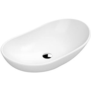 nuie NBV259 Luxe Vessel Modern Bathroom Round Countertop Vessel Basin Sink, 155 x 615 x 360mm, Matt White nuie NBV259 Luxe Vessel Modern Bathroom Round Countertop Vessel Basin Sink, 155 x 615 x 360mm, Matt White
