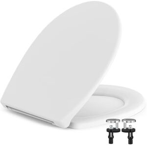 SURFOU Toilet Seat Soft Close White, Oval Shape Lid Cover, Quick Release with Adjustable Hinge, Universal Top Fittings, Supports up to 150kg, Easy to Install, Non-Slip Bathroom Accessories SURFOU Toilet Seat Soft Close White, Oval Shape Lid Cover, Quick Release with Adjustable Hinge, Universal Top Fittings, Supports up to 150kg, Easy to Install, Non-Slip Bathroom Accessories