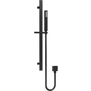 nuie A4167 Shower Modern Bathroom Square Slide Rail Kit with Outlet Elbow, Flex Hose and Single Function Handset, 685mm, Matt Black nuie A4167 Shower Modern Bathroom Square Slide Rail Kit with Outlet Elbow, Flex Hose and Single Function Handset, 685mm, Matt Black