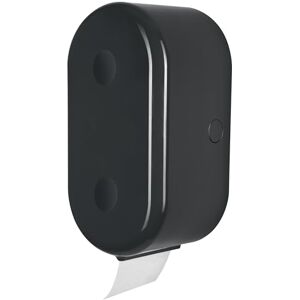 Spirella Toilet Roll Holder + Spare Roll Holder "Cube" for Gluing or Drilling Black Spirella Toilet Roll Holder + Spare Roll Holder "Cube" for Gluing or Drilling Black